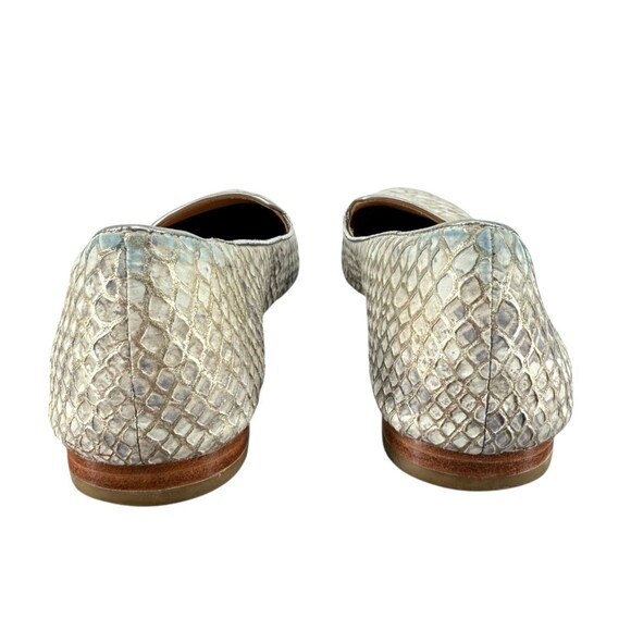 COACH Catrin Flats Size 9.5 B Snakeskin Embossed Texture Leather Metallic Loafer - Picture 6 of 10